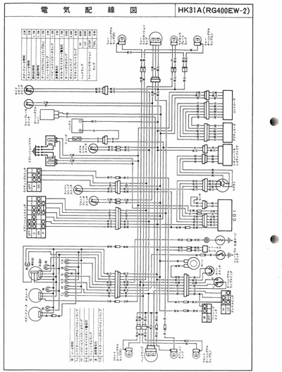 RG400ガンマ　電気回路図　配線図